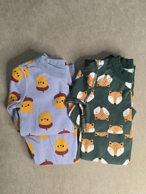 Hanna Andersson Woodland Pajama Bundle | Fox & Acorn Prints | Size 4